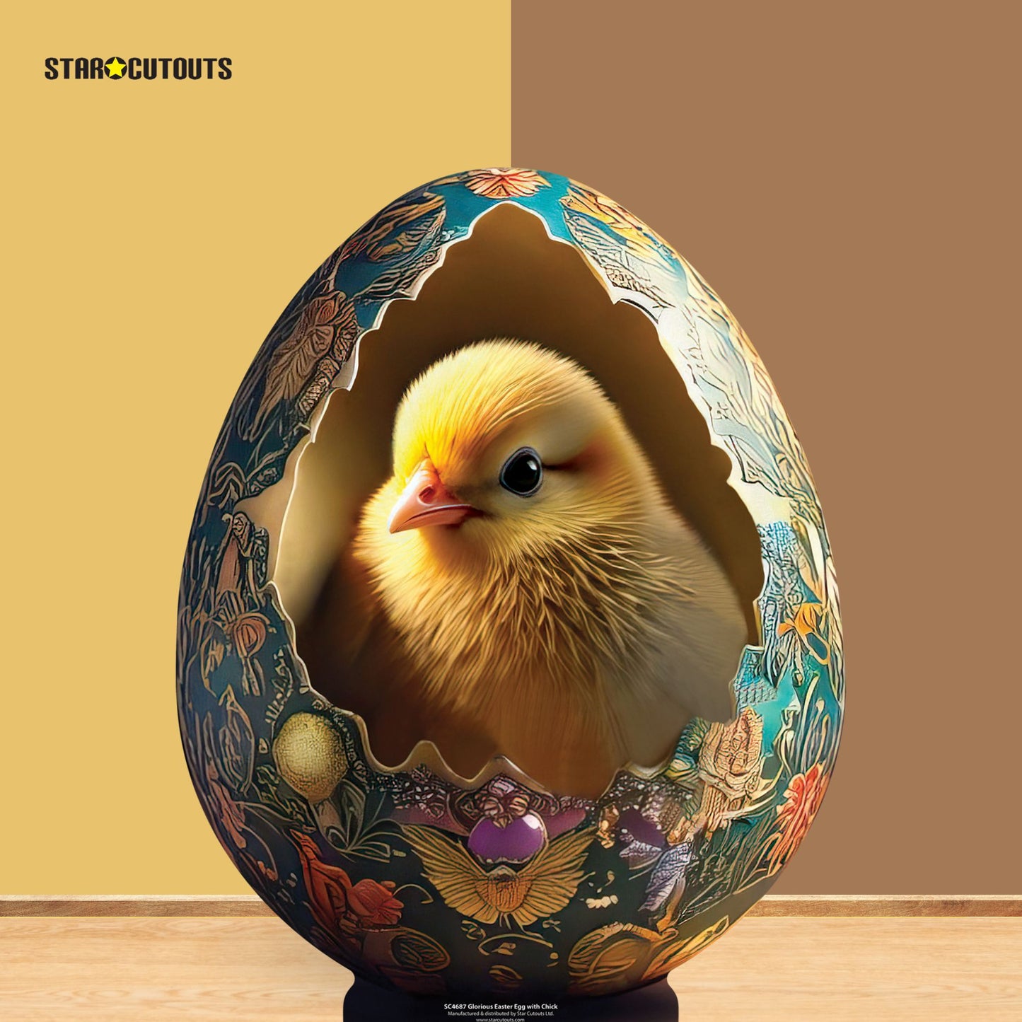 SC4687 Glorious Easter Egg with Chick Star Mini Cardboard Cut Out Height 91cm