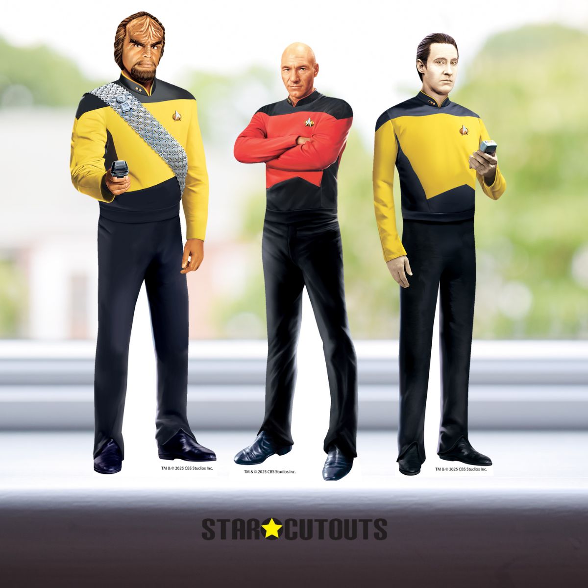 SC4713 Star Trek Next Generation Shelf Top Pack Picard, Worf, Data Cardboard Cutouts Height 29cm