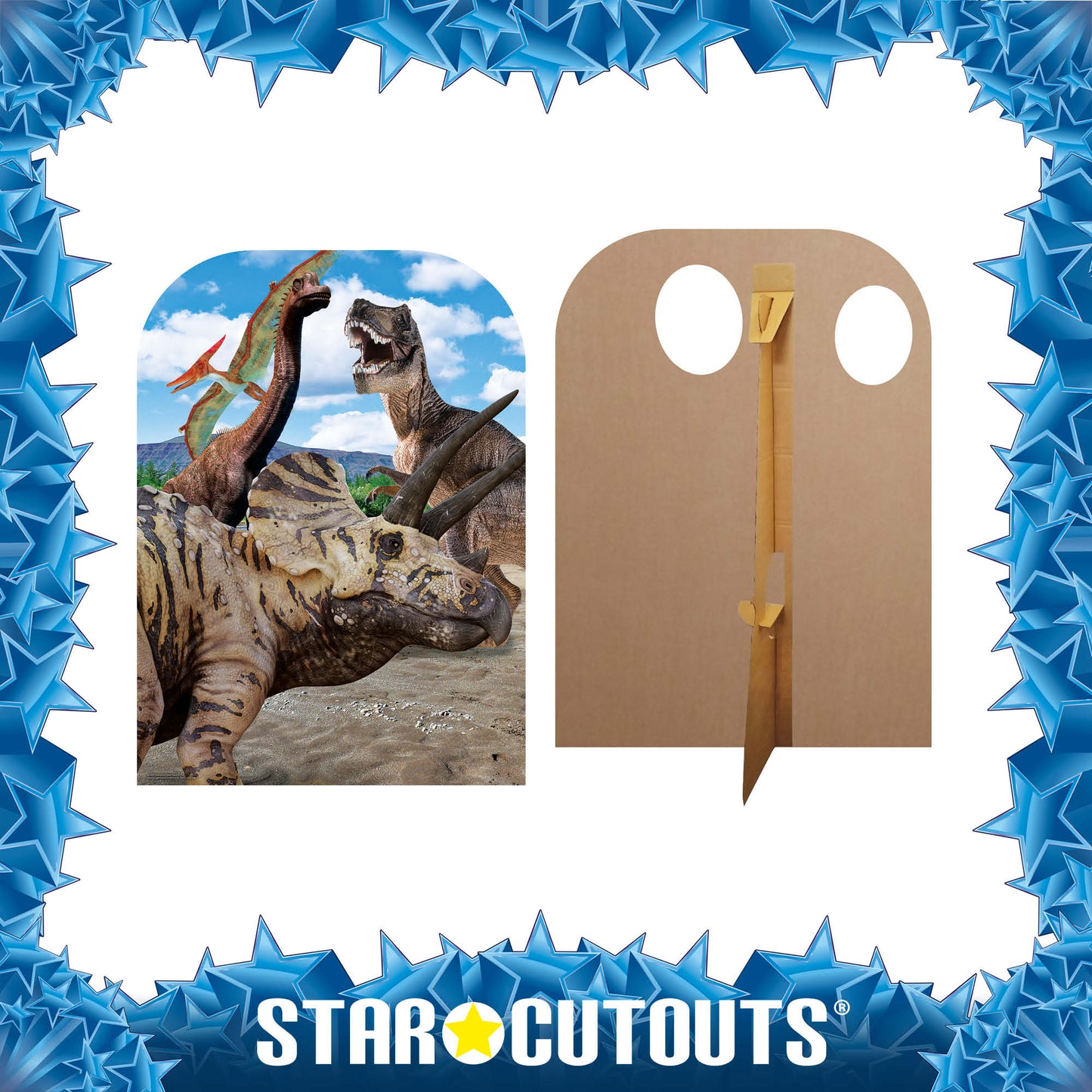 SC1095 Triceratops Dinosaur Child Stand-in Cardboard Cut Out Height 131cm