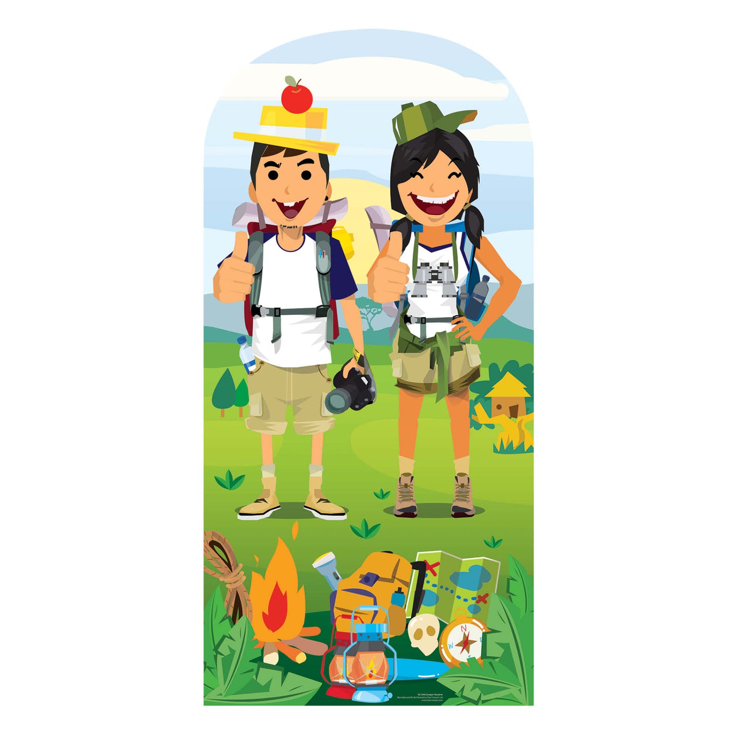 SC1294 Hiking Double Camp Site Stand-In Cardboard Cut Out Height 186cm