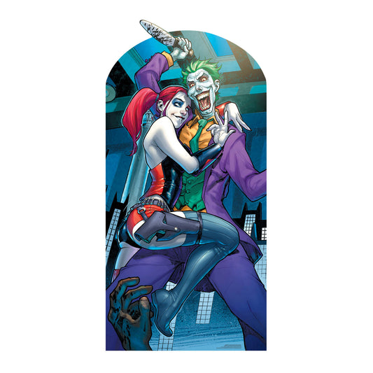 SC1346 Harley Quinn and The Joker Stand-In with Knife Cardboard Cut Out Height 192cm