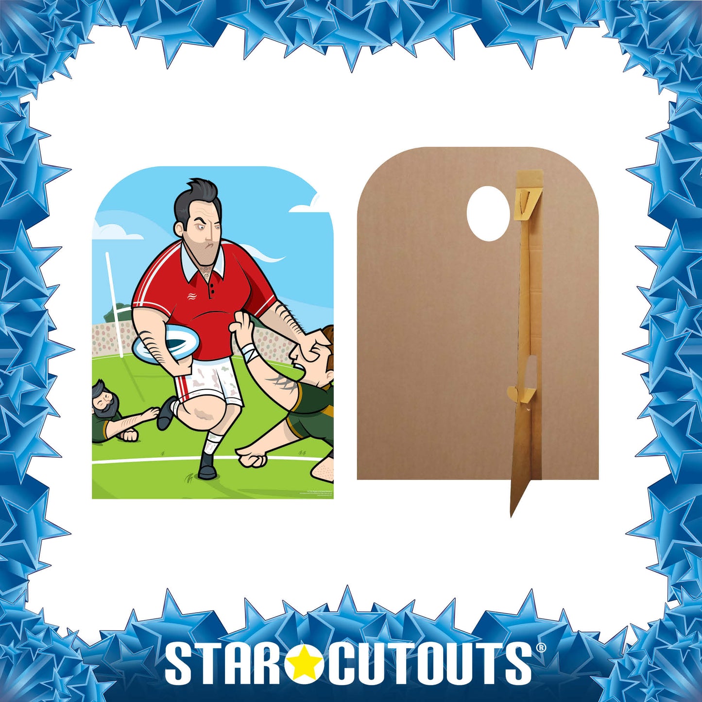 SC1452 Rugby Superstar Child Size Stand In Cardboard Cut Out Height 130cm