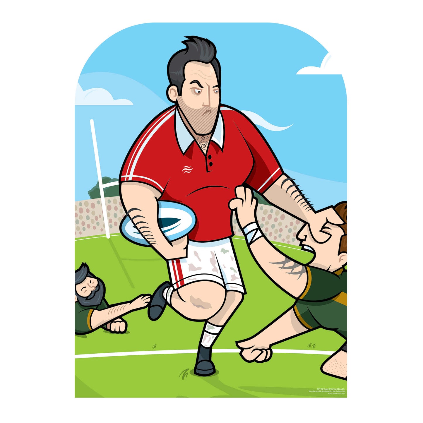 SC1452 Rugby Superstar Child Size Stand In Cardboard Cut Out Height 130cm