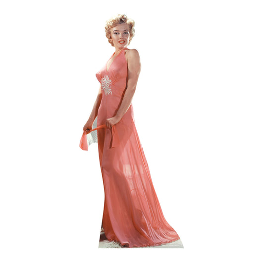 Marilyn Monroe Peach Night Gown Cardboard Cut Out Height 169cm - Star Cutouts