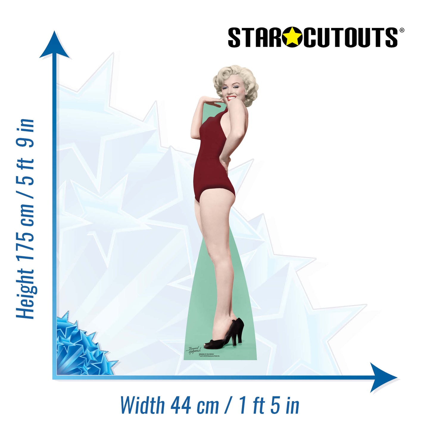 Marilyn Monroe Red Swim Suit Cardboard Cut Out Height 175cm - Star Cutouts