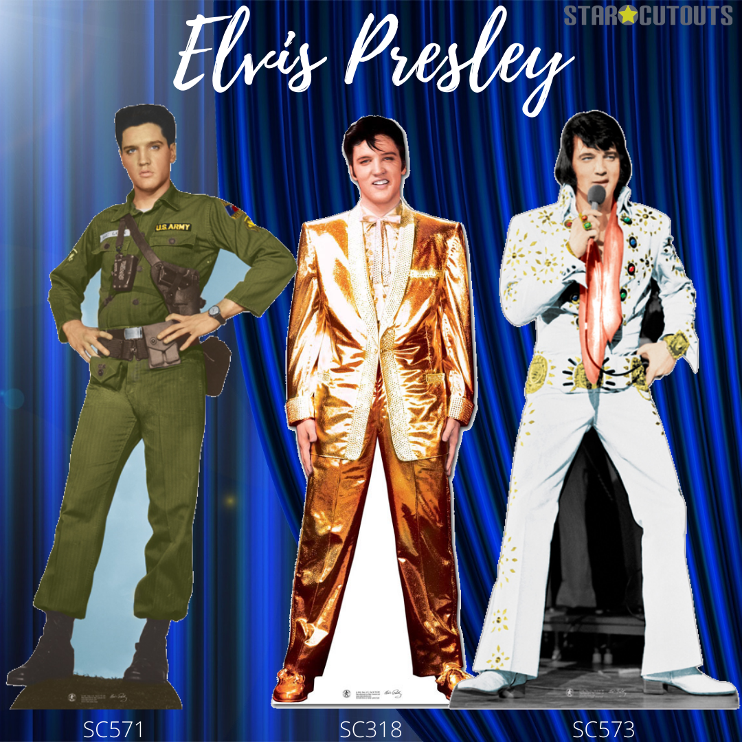 SC239 Elvis Presley White Jacket and Drum Cardboard Cut Out Height 179cm