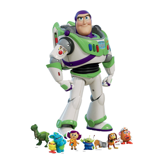 Buzz Lightyear Toy Story Cardboard Cutout Party Decorations With Six Mini Party Supplies Height 134cm
