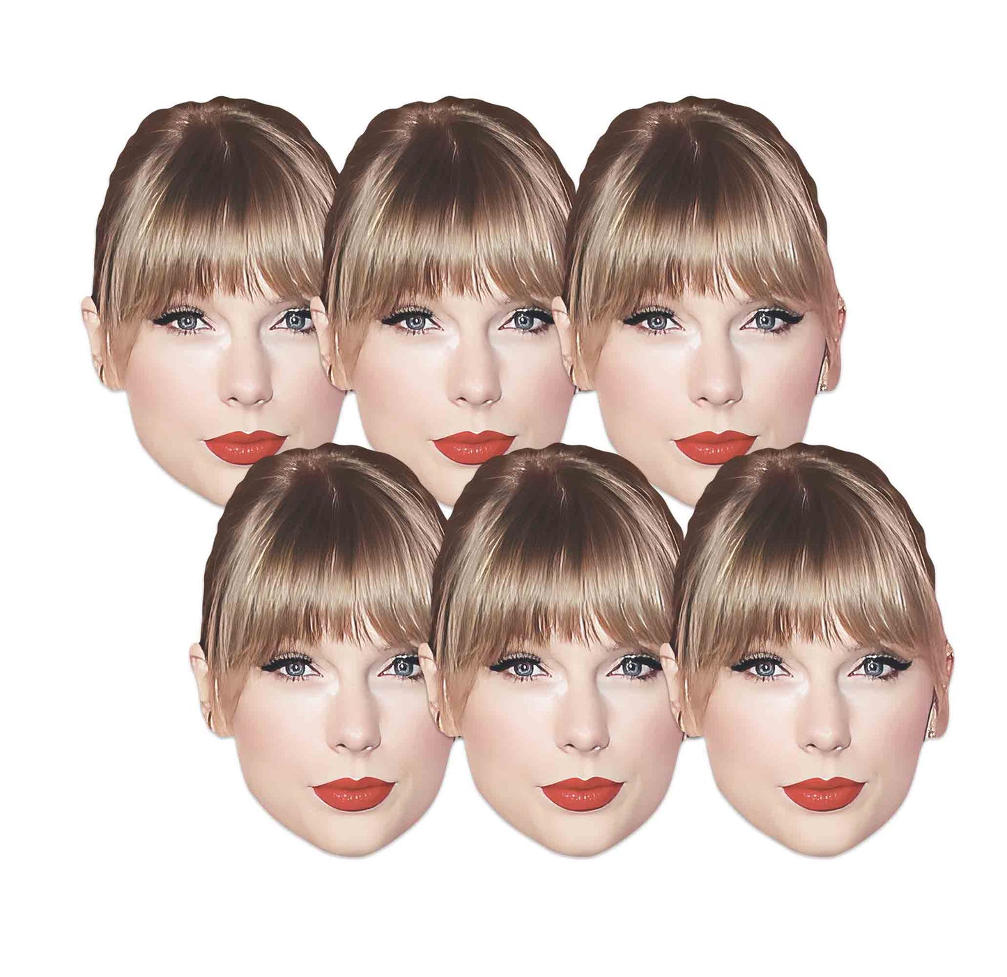 CMP003 Taylor Singer Swift   Six Pack Cardboard Face Masks With Tabs and Elastic