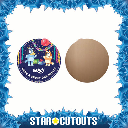 XC034-C-M-003 Bluey Purple Cardboard Personalised Sign Balloon Theme Height 76 cm Width 76 cm