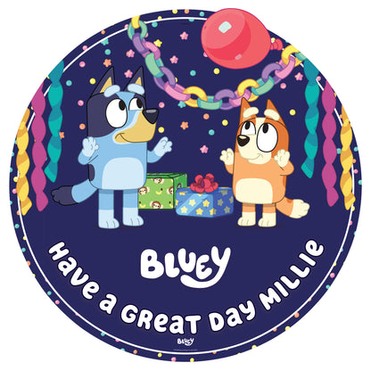 XC034-C-M-003 Bluey Purple Cardboard Personalised Sign Balloon Theme Height 76 cm Width 76 cm