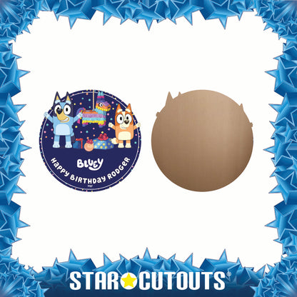 XC035-C-M-003 Bluey Purple Cardboard Personalised Sign Pinata Theme Height 76 cm Width 76 cm