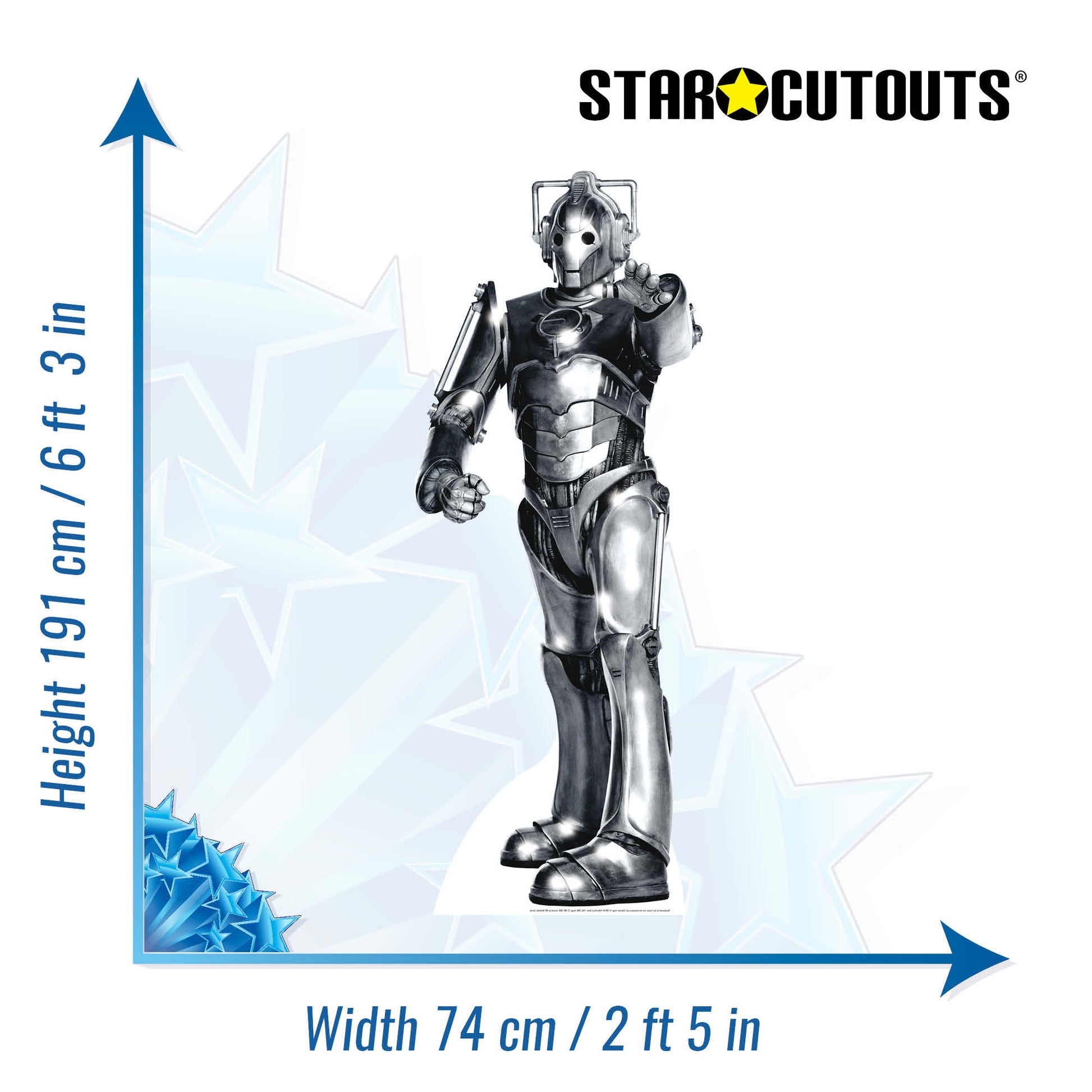 Cyberman Cardboard Cut Out Height 191cm - Star Cutouts