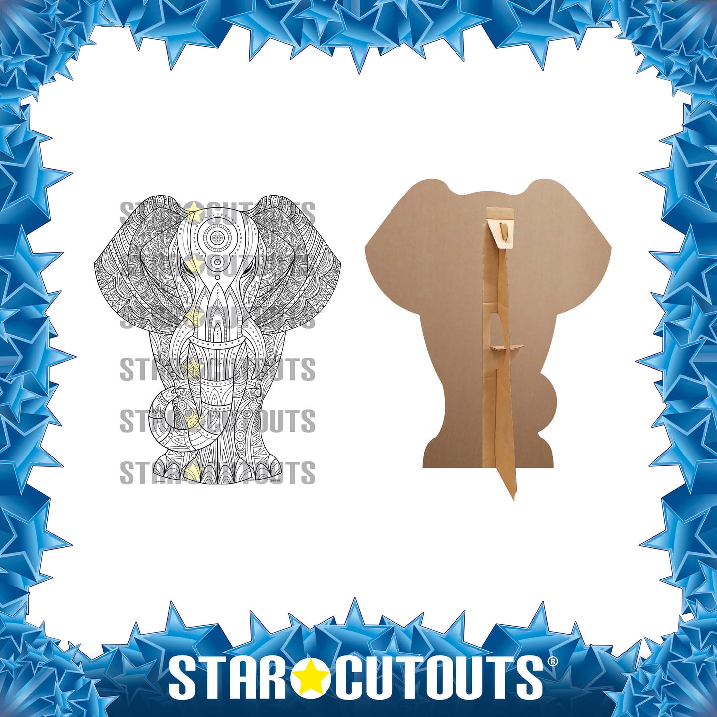 SCC013 Elephant Relax Colour Craft & Keep Cardboard Cut Out Height 94cm