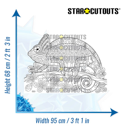SCC014 Chameleon Relax Colour Craft & Keep Cardboard Cut Out Height 68cm