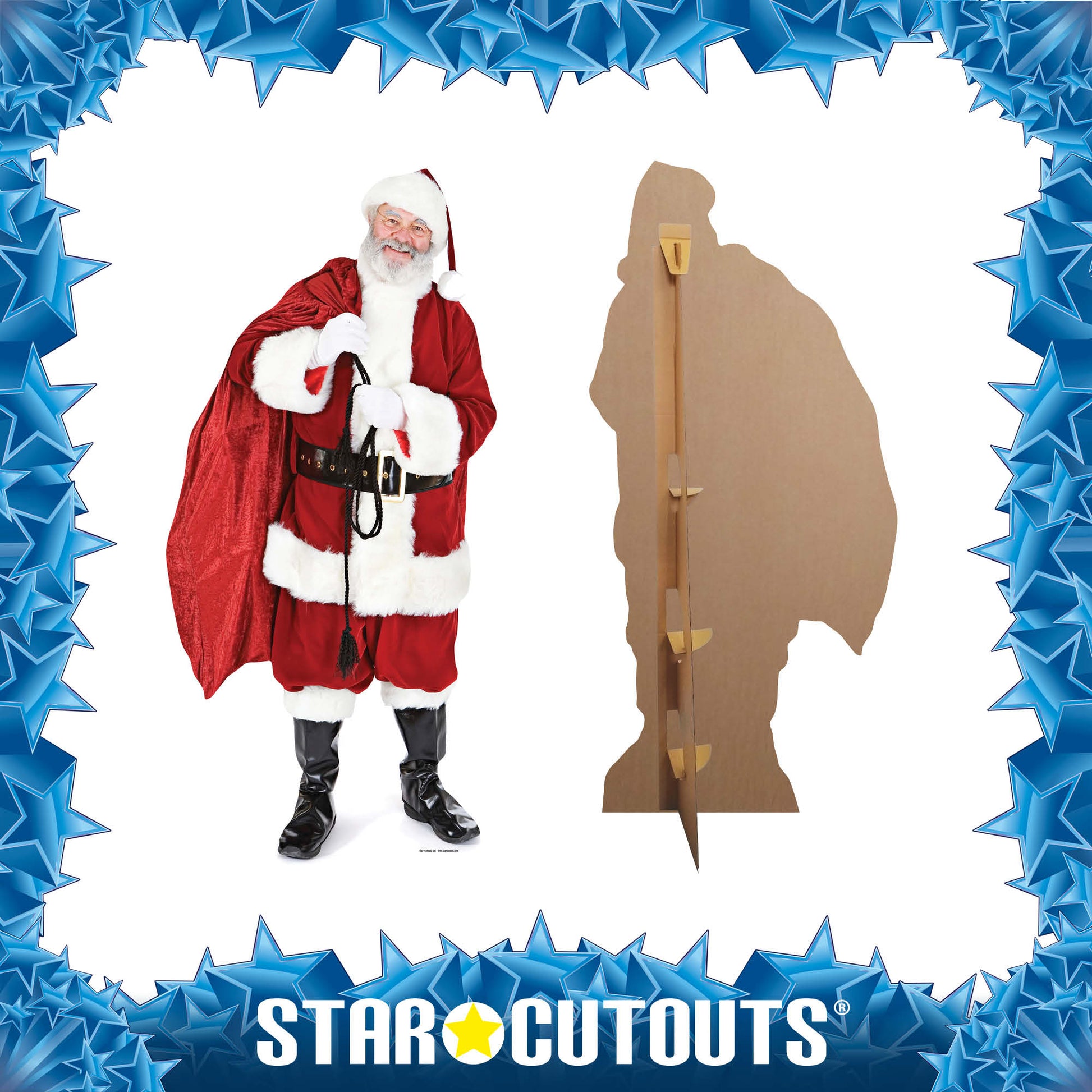 SC014 Santa with Sack of Toys Cardboard Cut Out Height 188cm - Star Cutouts