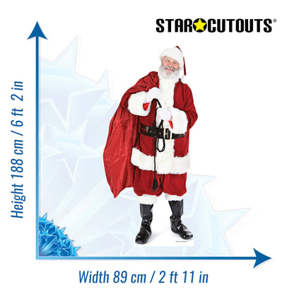 SC014 Santa with Sack of Toys Cardboard Cut Out Height 188cm - Star Cutouts