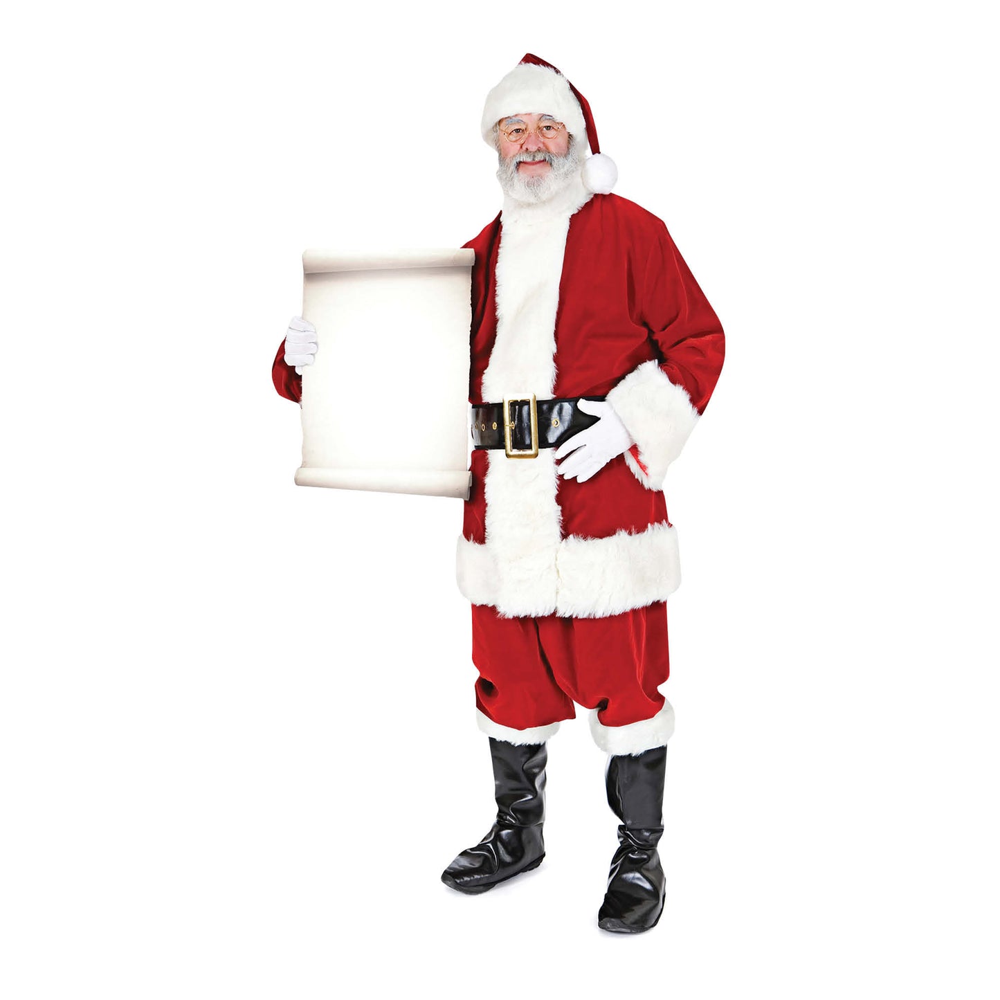 SC015 Santa with Small Sign Cardboard Cut Out Height 180cm - Star Cutouts