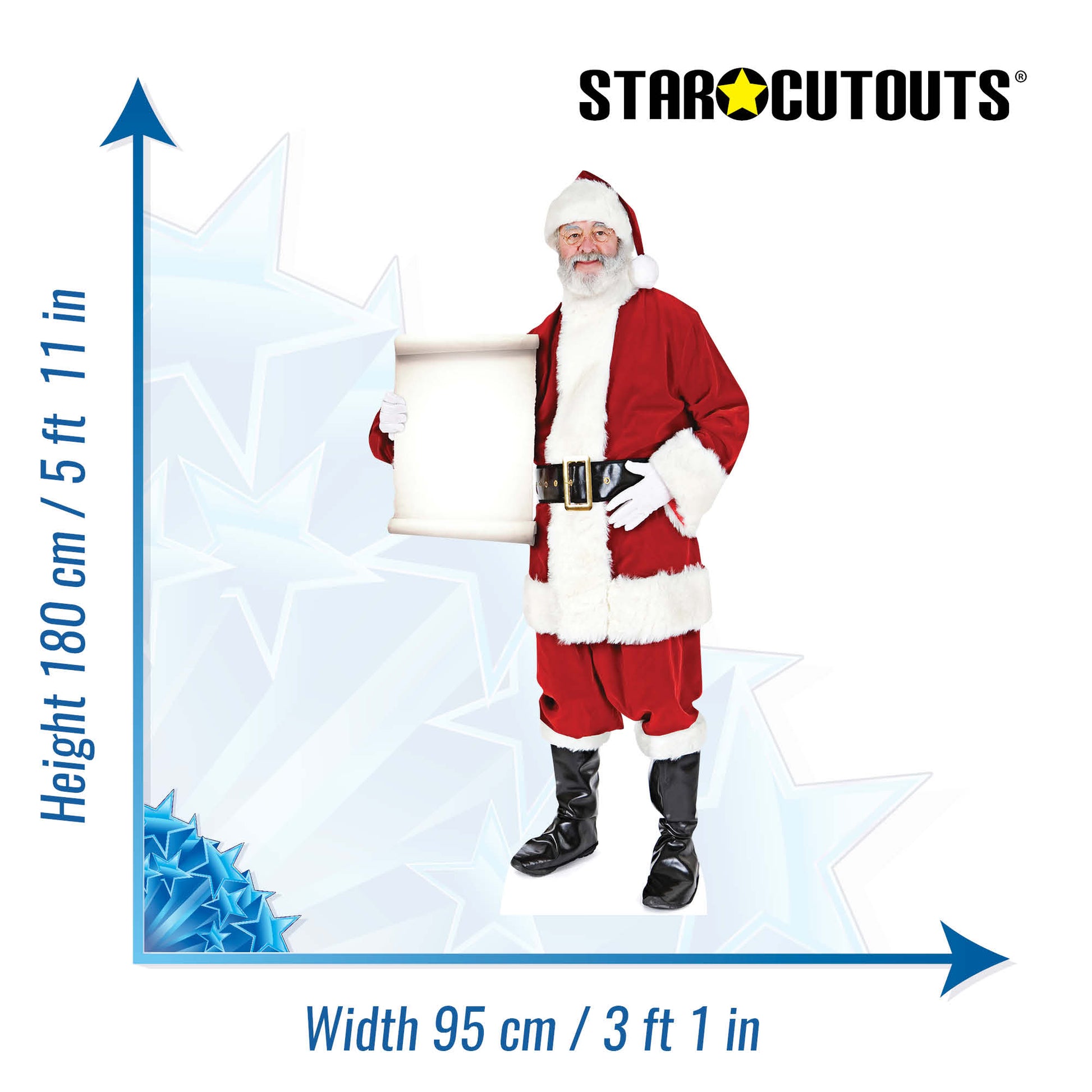 Santa With Small Sign Christmas Lifesize Cardboard Cutout