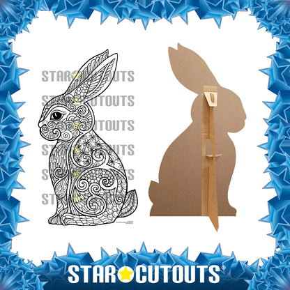 SCC016 Cute Rabbit Relax Colour Craft & Keep Cardboard Cut Out Height 94cm