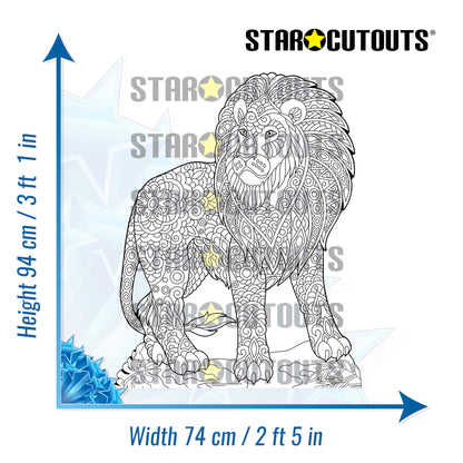 SCC017 Lion Relax Colour Craft & Keep Cardboard Cut Out Height 94cm