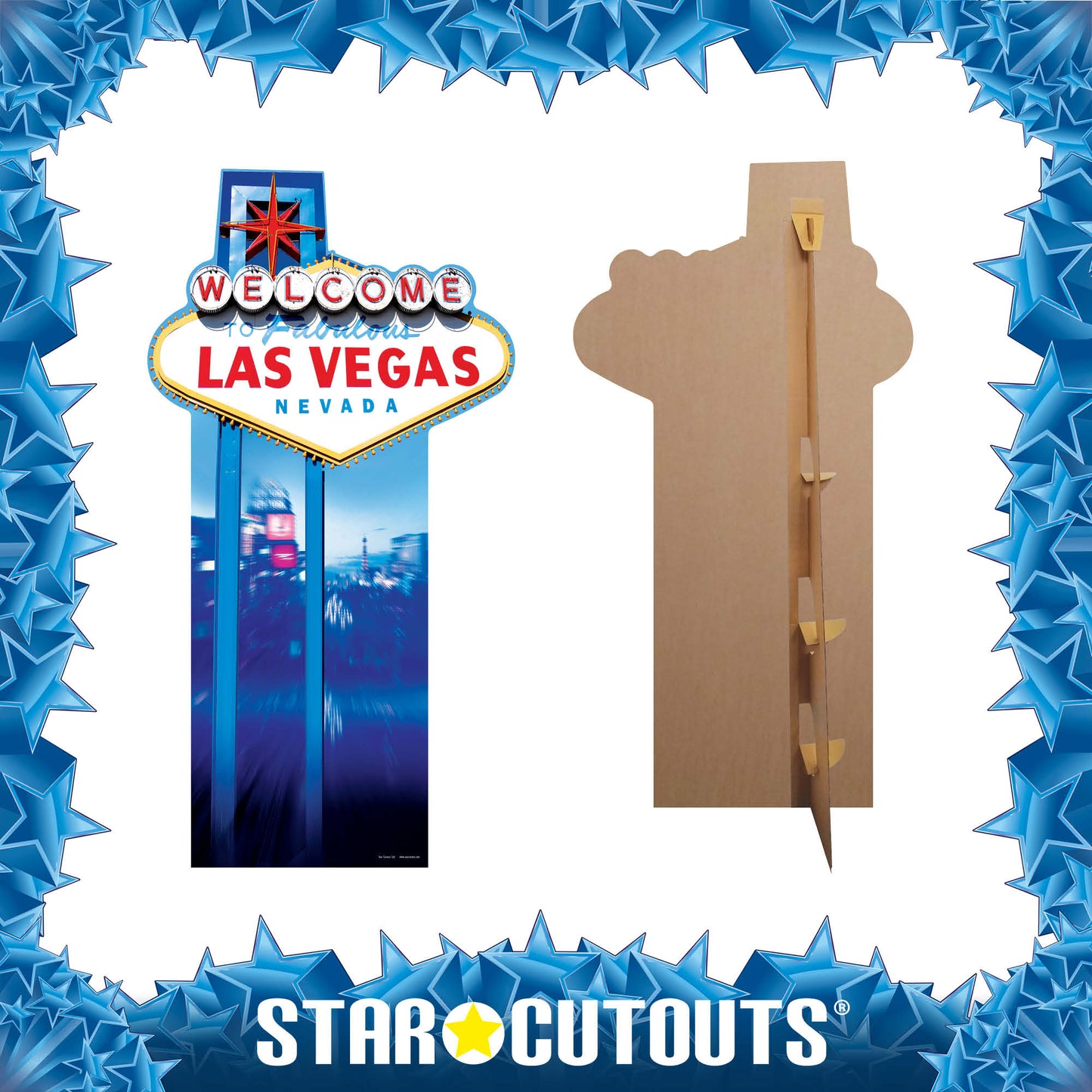 SC017 Vegas Sign Cardboard Cut Out Height 188cm