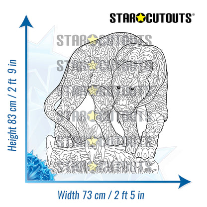 SCC018 Panther Relax Colour Craft & Keep Cardboard Cut Out Height 83cm