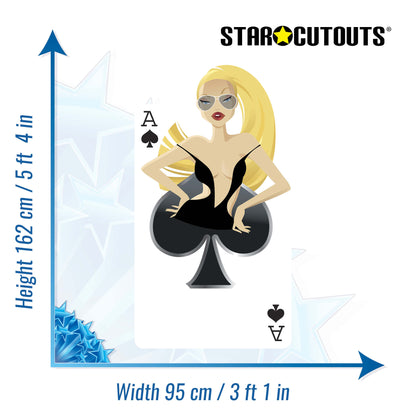 SC018 Spades Babe Playing Card Cardboard Cut Out Height 162cm
