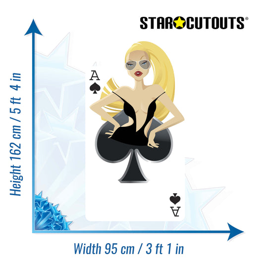 SC018 Spades Babe Playing Card Cardboard Cut Out Height 162cm