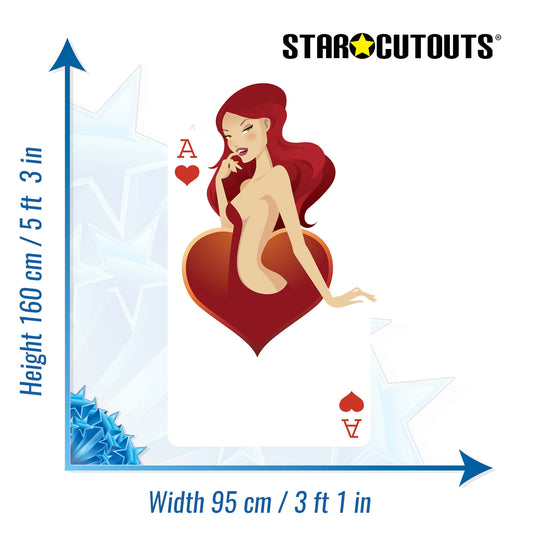 SC019 Hearts Babe Cardboard Cut Out Height 160cm