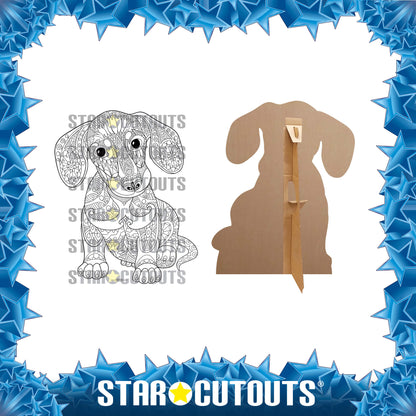 SCC020 Cute Puppy Dog Relax Colour Craft & Keep Cardboard Cut Out Height 92cm