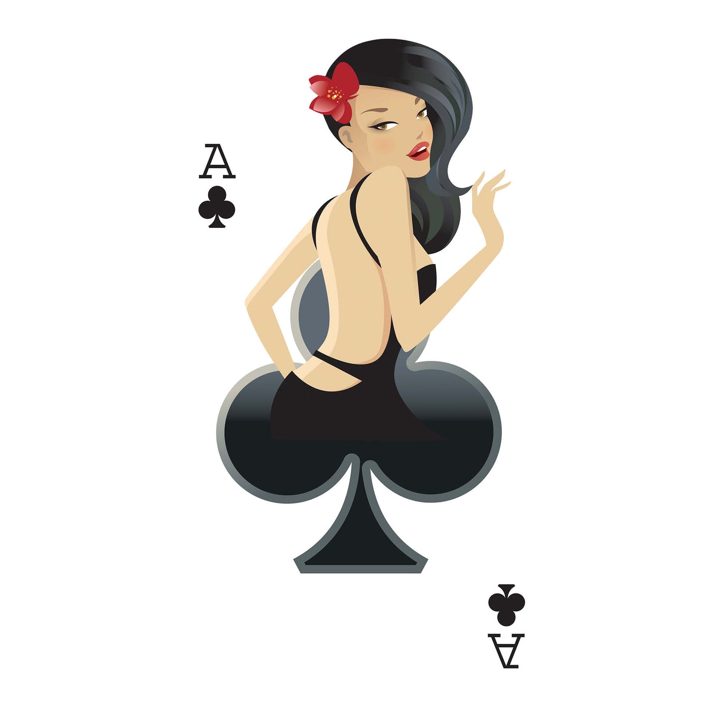 SC020 Clubs Babe Playing Card Cardboard Cut Out Height 162cm