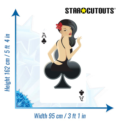 SC020 Clubs Babe Playing Card Cardboard Cut Out Height 162cm
