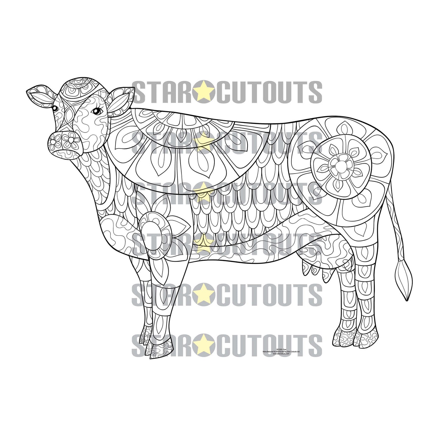 SCC021 Cow Relax Colour Craft & Keep Cardboard Cut Out Height 69cm