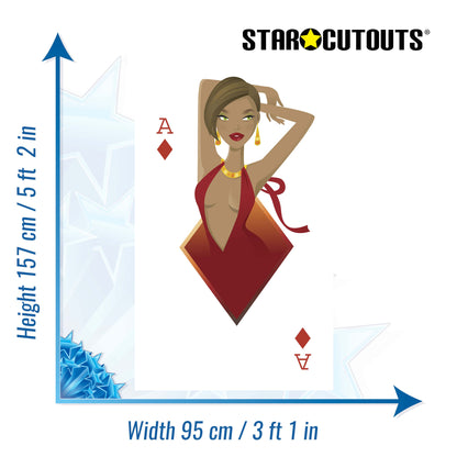 SC021 Diamonds Babe Playing Card Cardboard Cut Out Height 157cm