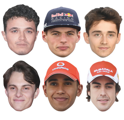 CMP22 Motor Racing Six Pack Includes :- Lando Norris,  Max Verstappen, Charles LeClerc,  Oscar Piastri, Lewis Hamilton & Fernando Alonso