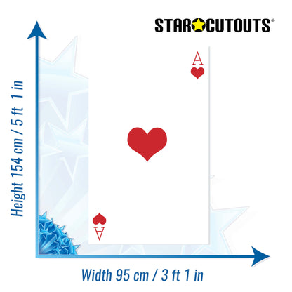 SC023 Ace of Hearts Playing Card Cardboard Cut Out Height 154cm