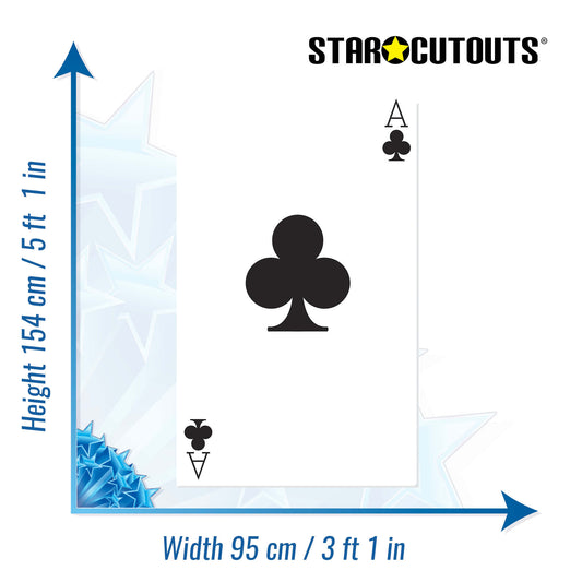 SC024 Ace of Clubs Playing Card Cardboard Cut Out Height 154cm