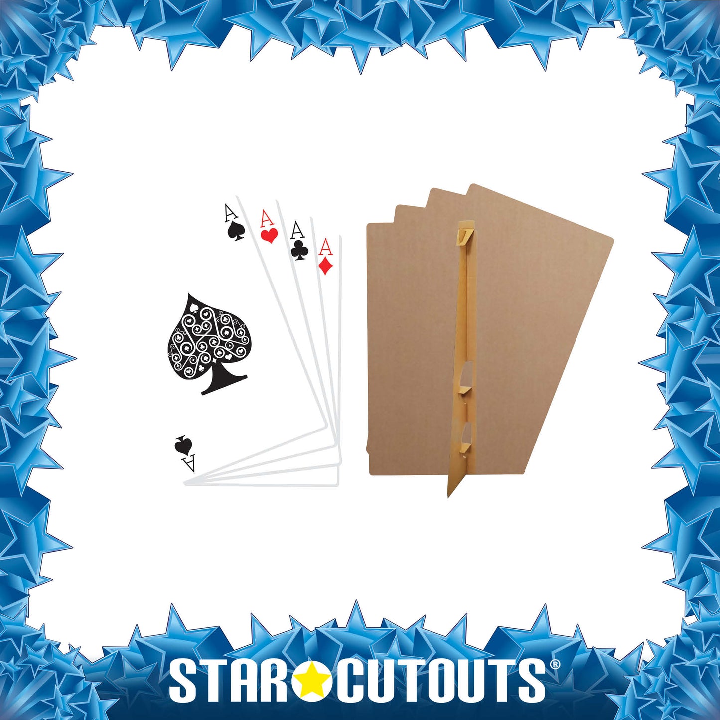 SC026 Hand of Playing Cards Cardboard Cut Out Height 152cm