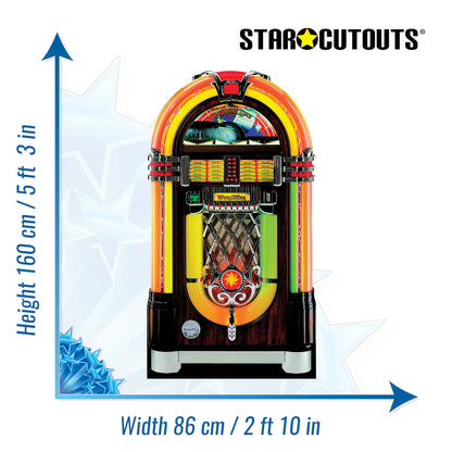 SC028 Juke Box Cardboard Cut Out Height 160cm
