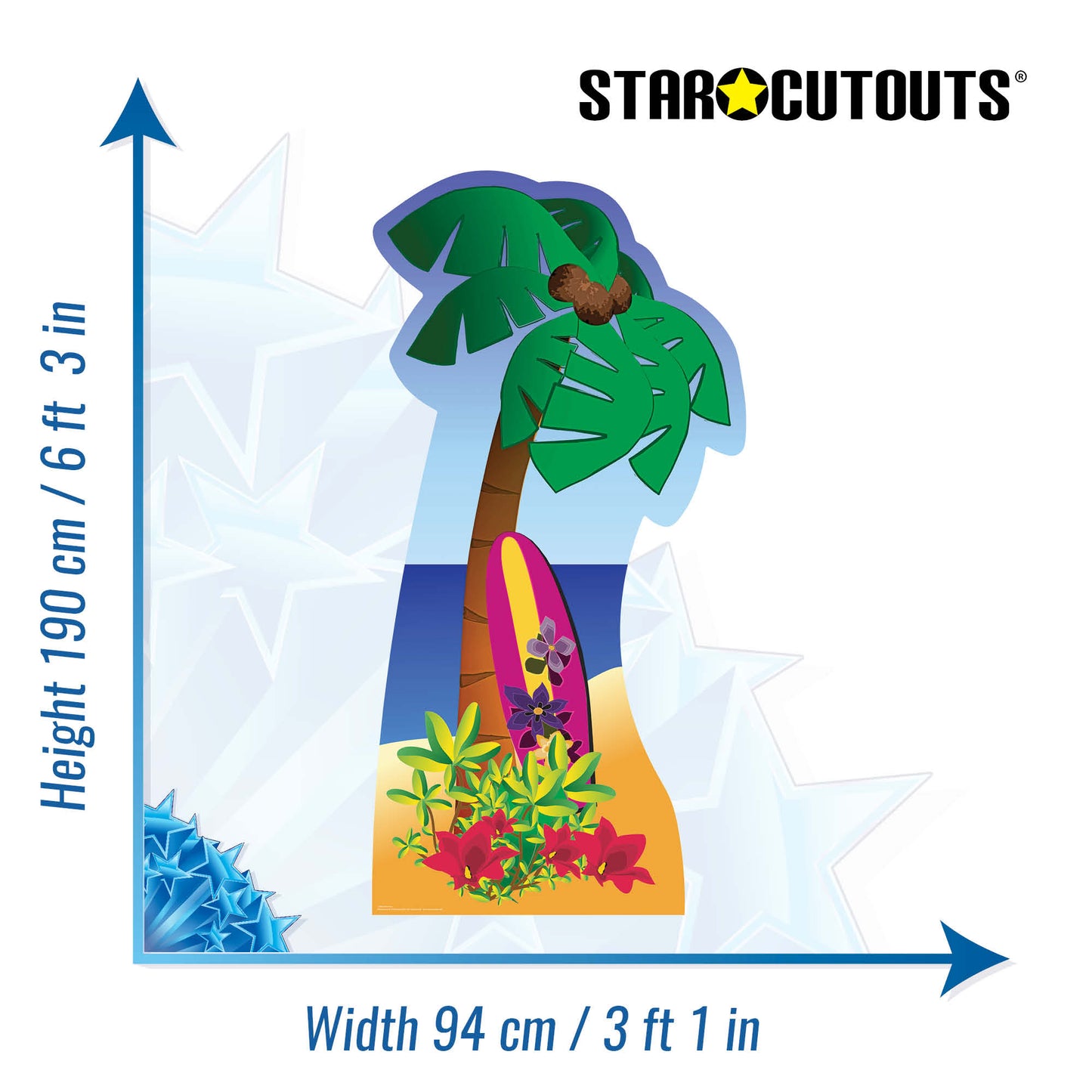 SC043 Palm Tree Cardboard Cut Out Height 190cm
