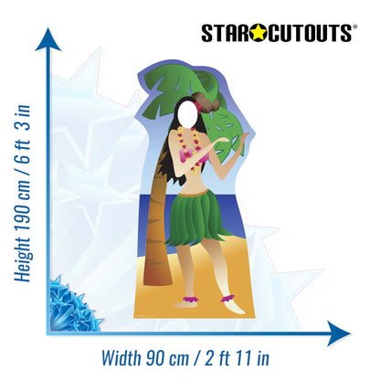 SC044 Hula Girl Stand-In Cardboard Cut Out Height 190cm