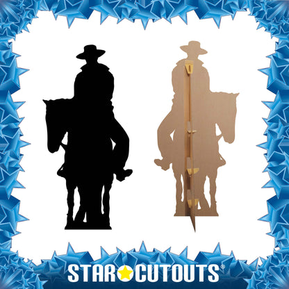 SC047 Cowboy on Horse (Silhouette) Cardboard Cut Out Height 180cm