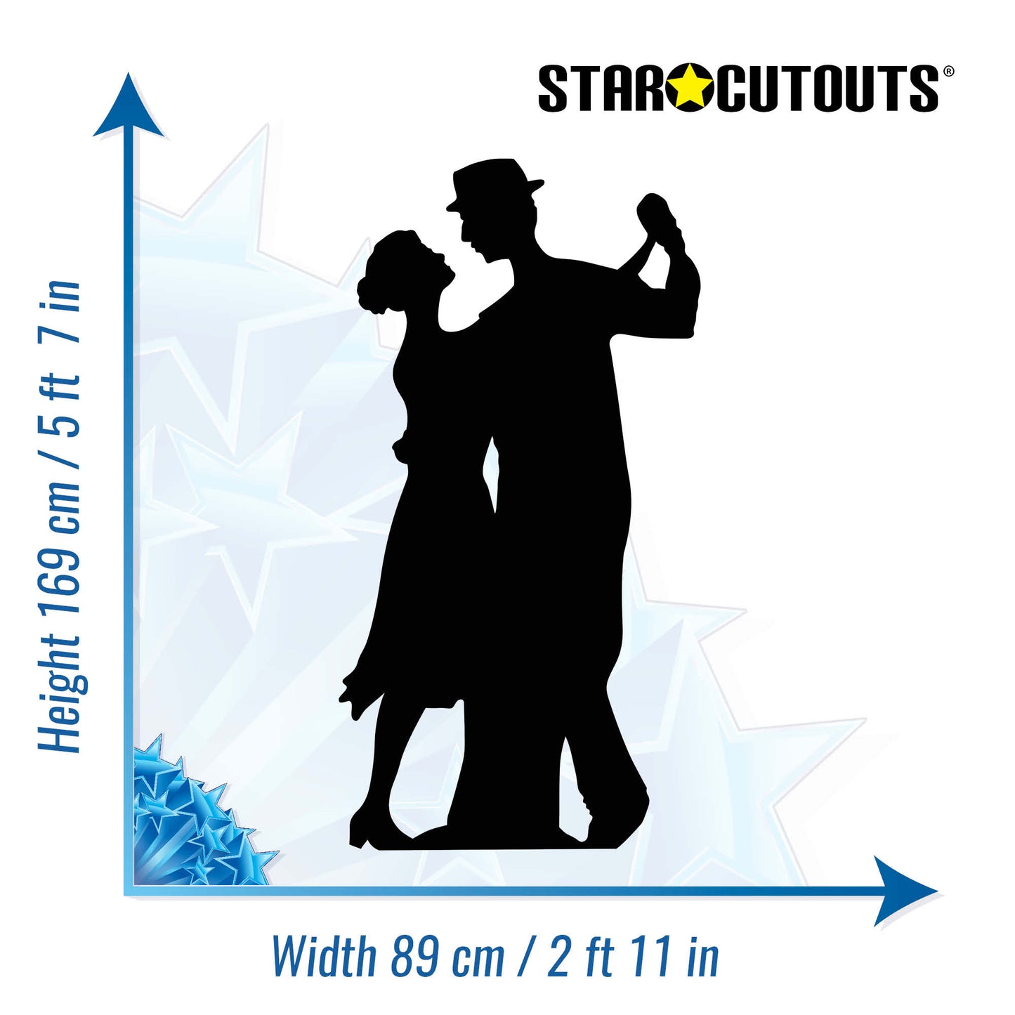 SC048 Salsa Dancer (Silhouette) Cardboard Cut Out Height 169cm