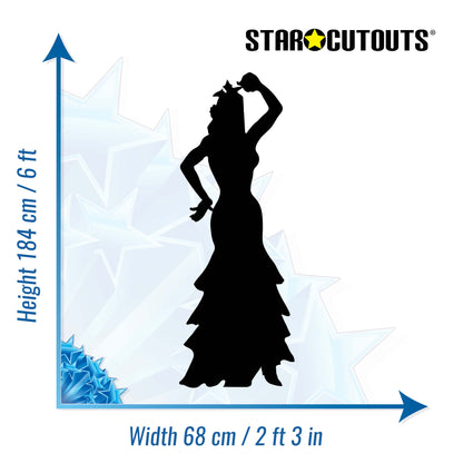SC049 Flamenco Dancer (Silhouette) Cardboard Cut Out Height 184cm