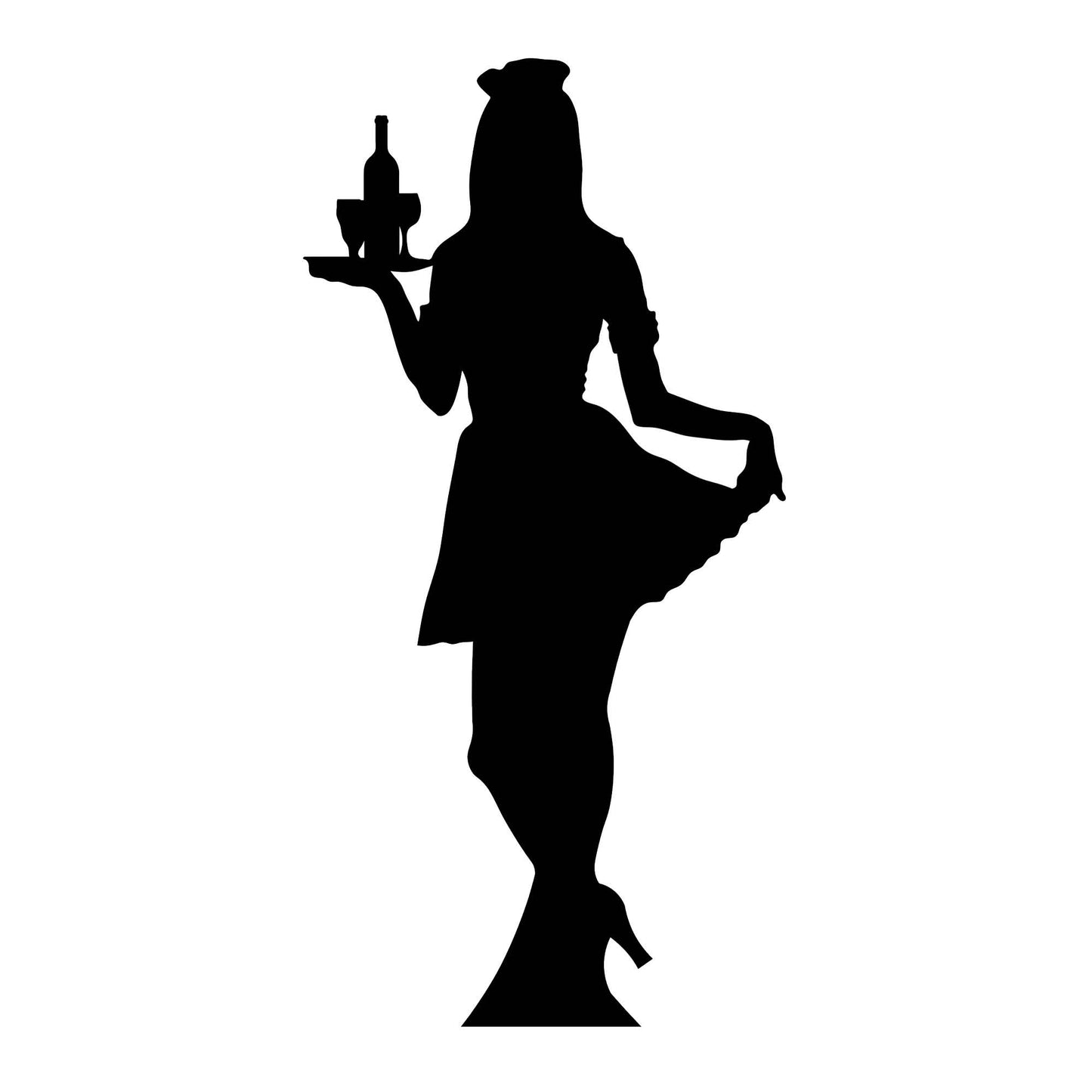 SC050 Waitress (Silhouette) Cardboard Cut Out Height 175cm