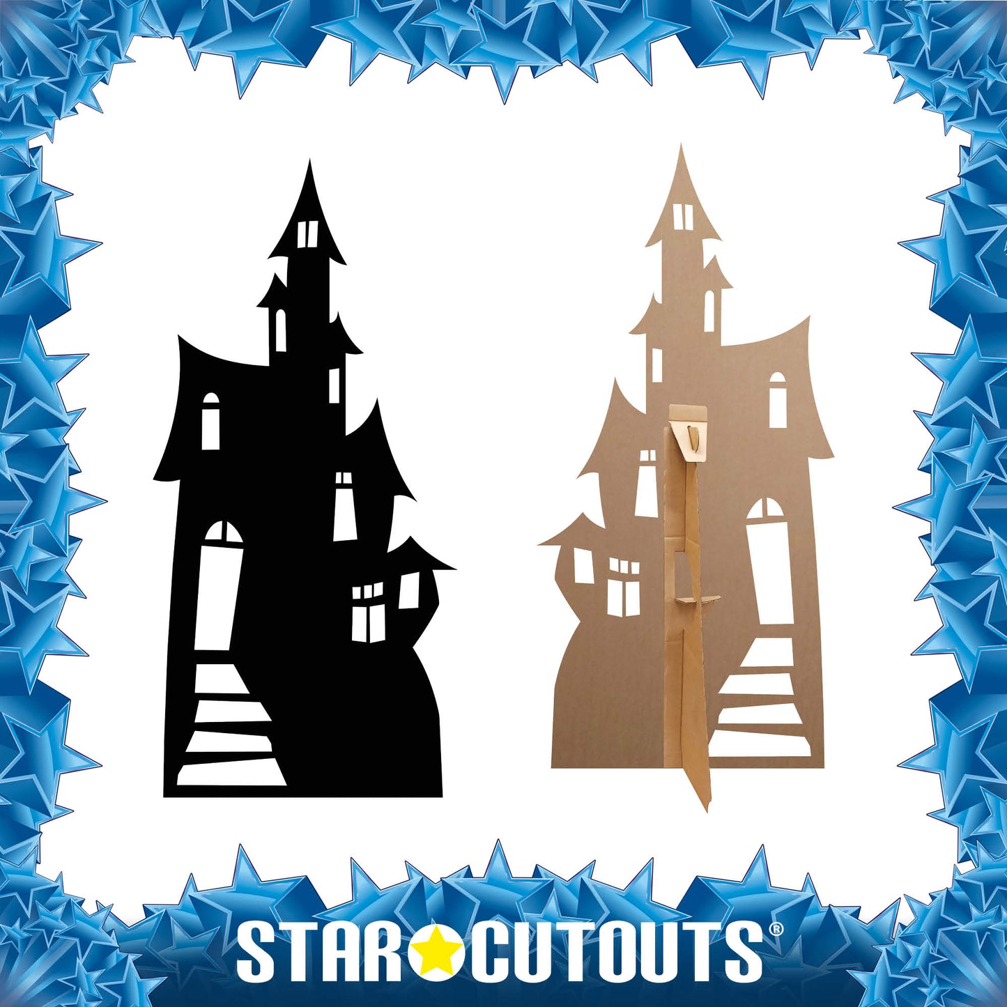 SC052 Small Haunted House (Silhouette) Cardboard Cut Out Height 98cm