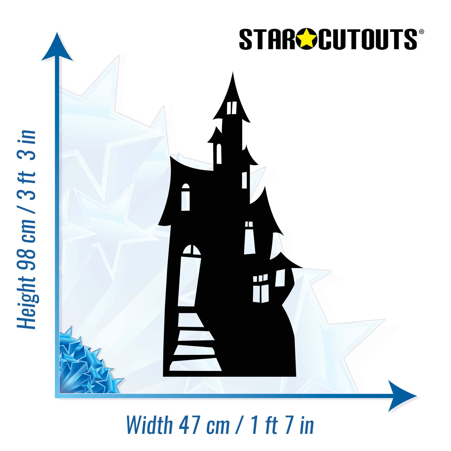 SC052 Small Haunted House (Silhouette) Cardboard Cut Out Height 98cm