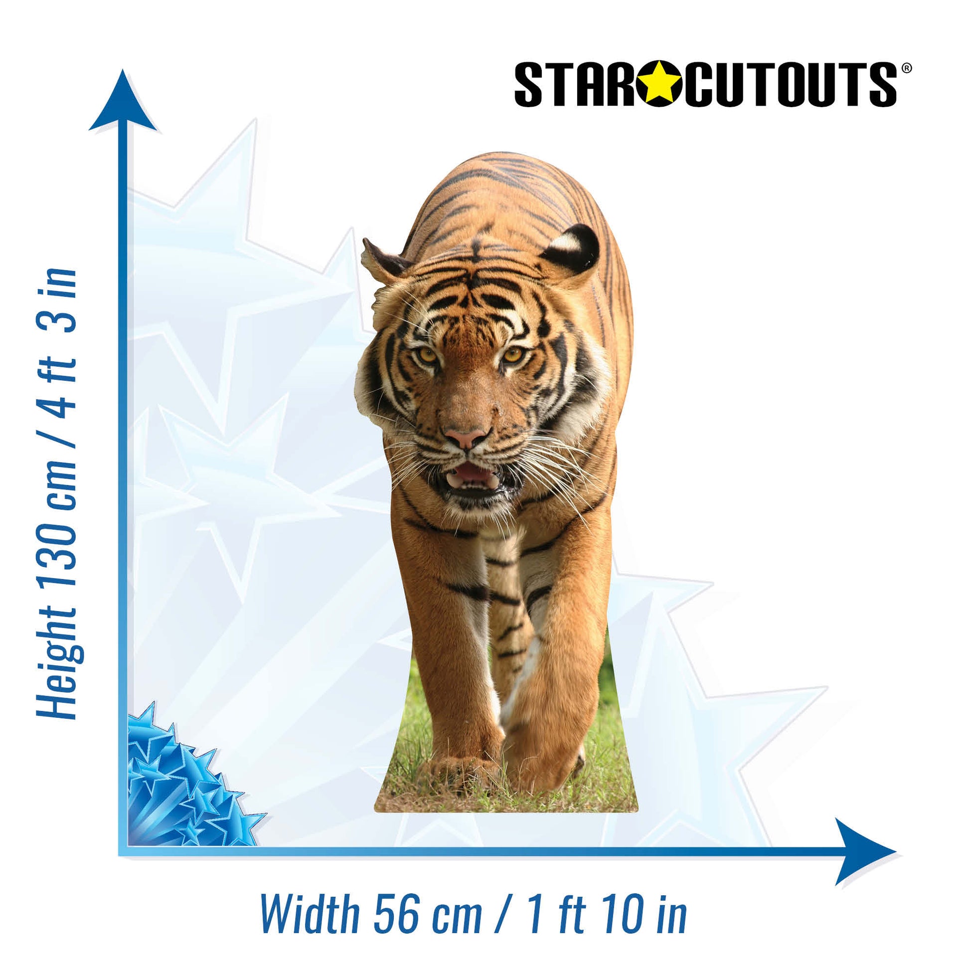 SC053 Tiger Cardboard Cut Out Height 130cm - Star Cutouts