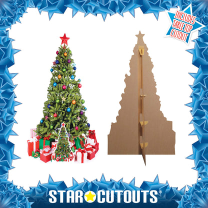 SC057 Christmas Tree Cardboard Cut Out Height 178cm - Star Cutouts
