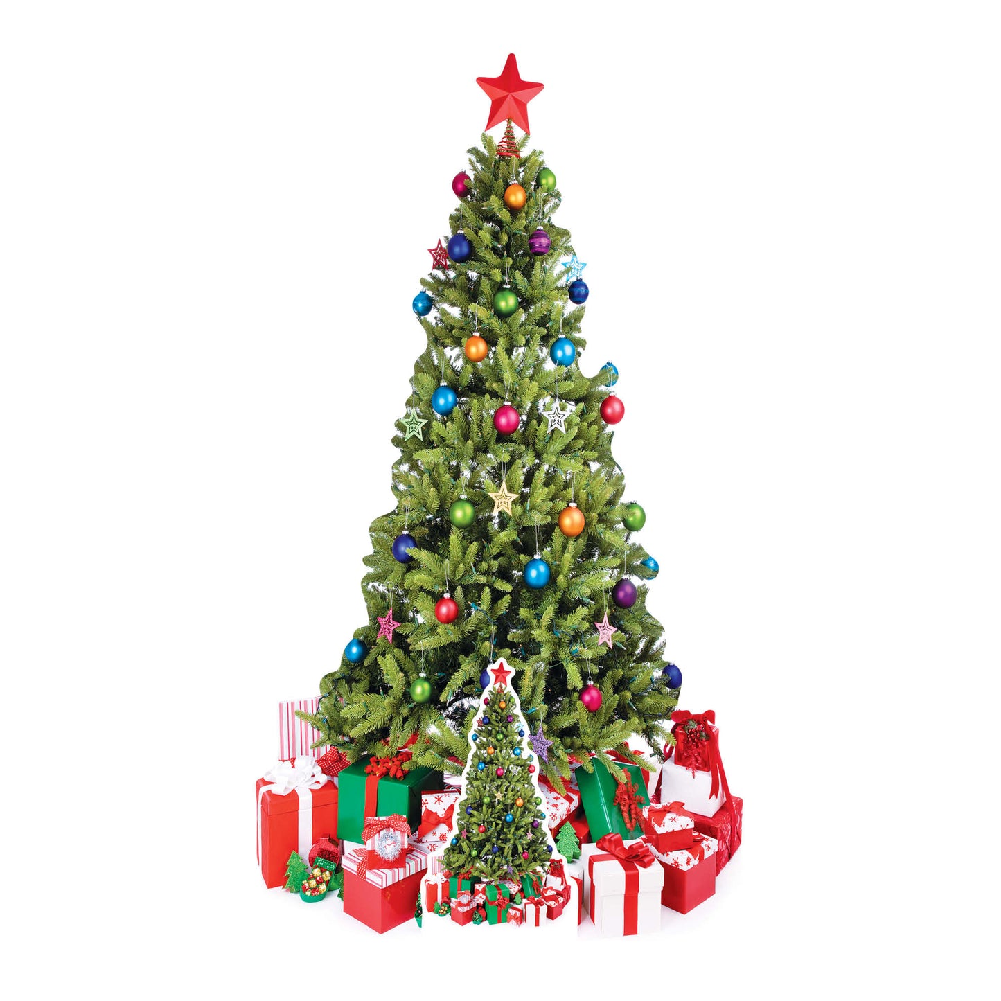 SC057 Christmas Tree Cardboard Cut Out Height 178cm - Star Cutouts